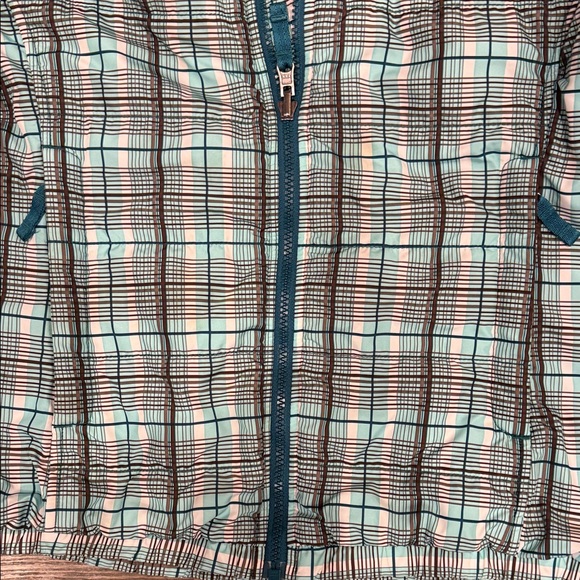 The North Face Women’s Medium Light Weight Plaid Puffer Jacket - Teal and Brown - Picture 4 of 13